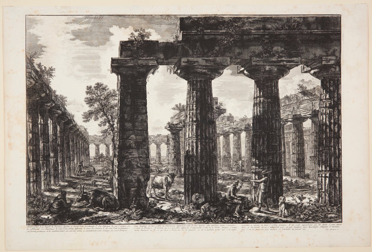 A pronaosz homlokzatának egy másik nézete, a V. táblán rajzolva és leírva [...] alkotó: Giovanni Battista Piranesi