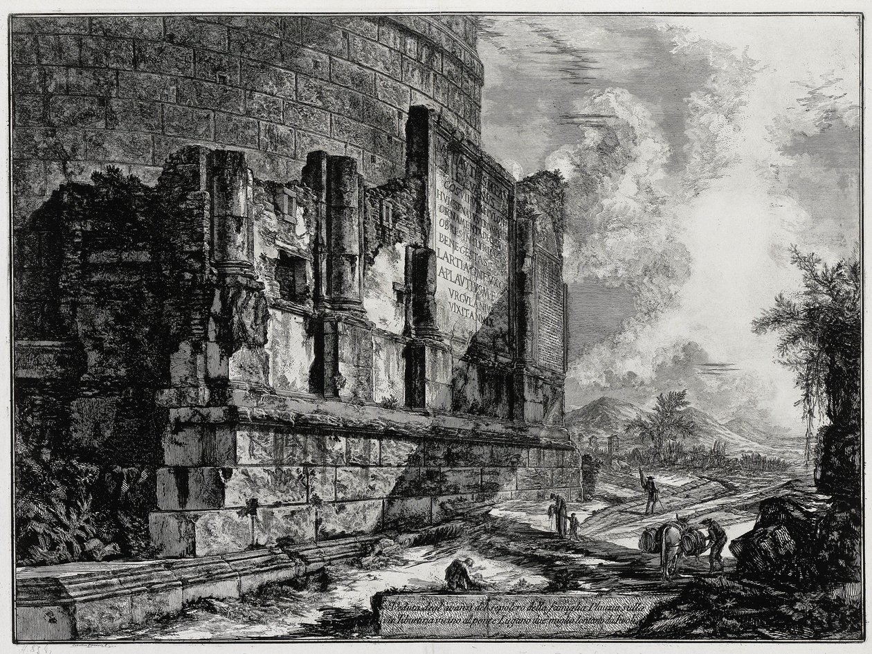 A Plautiusok síremlékének maradványai Tivoli közelében (a Vedute di Roma című műből) alkotó: Giovanni Battista Piranesi