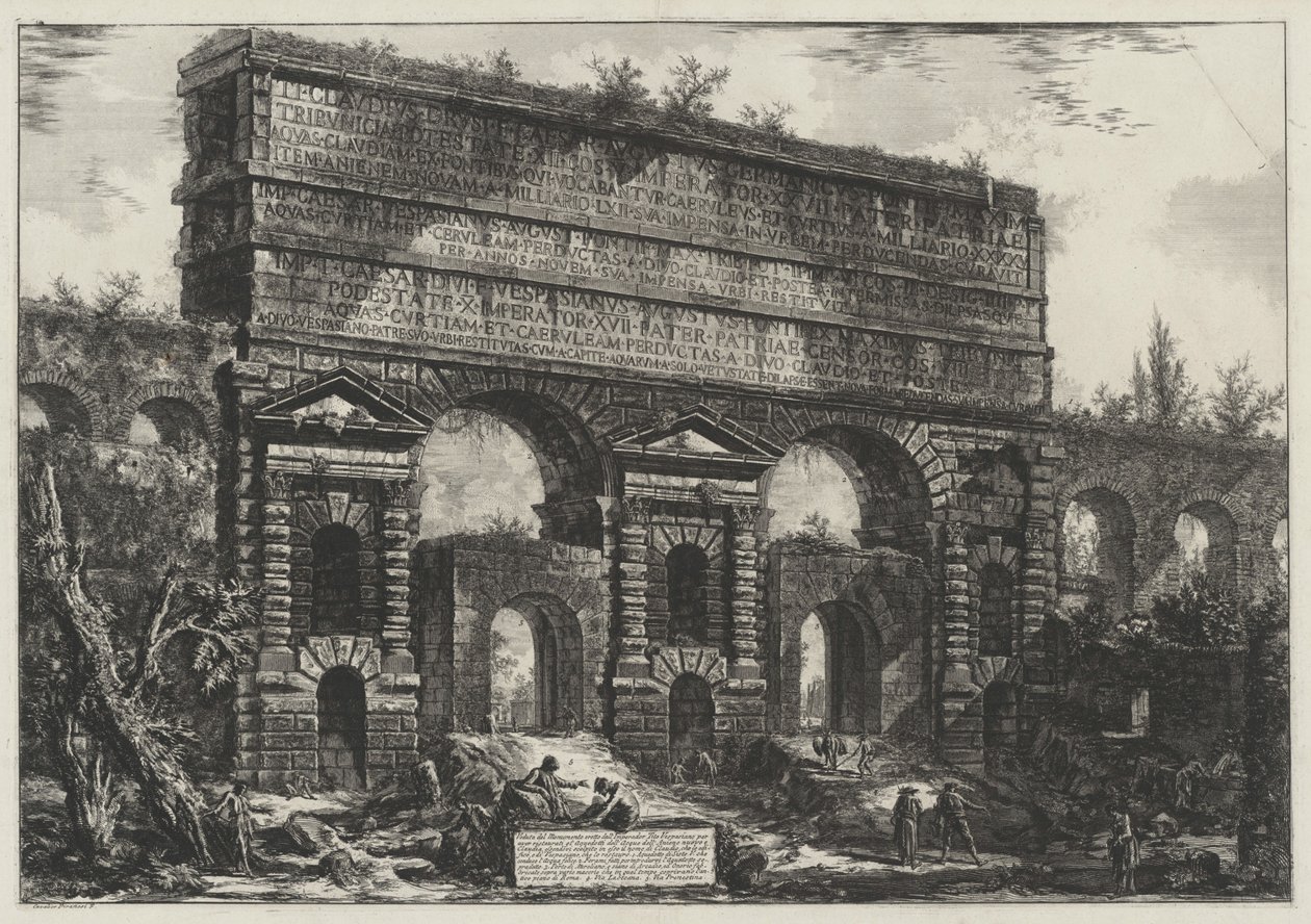 Az építmény látképe, amelyet Titus Vespasianus császár az Acqua dell