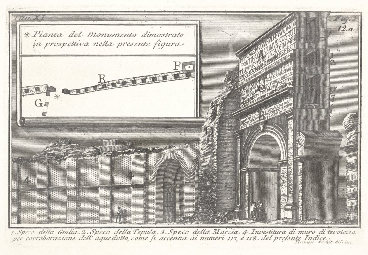 Az Acqua Giulia vízvezetéke, Speco della Giulia alkotó: Giovanni Battista Piranesi