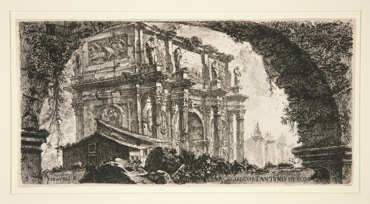 Konstantin íve Rómában, néhány kilátás a diadalívekre és más emlékművekre alkotó: Giovanni Battista Piranesi