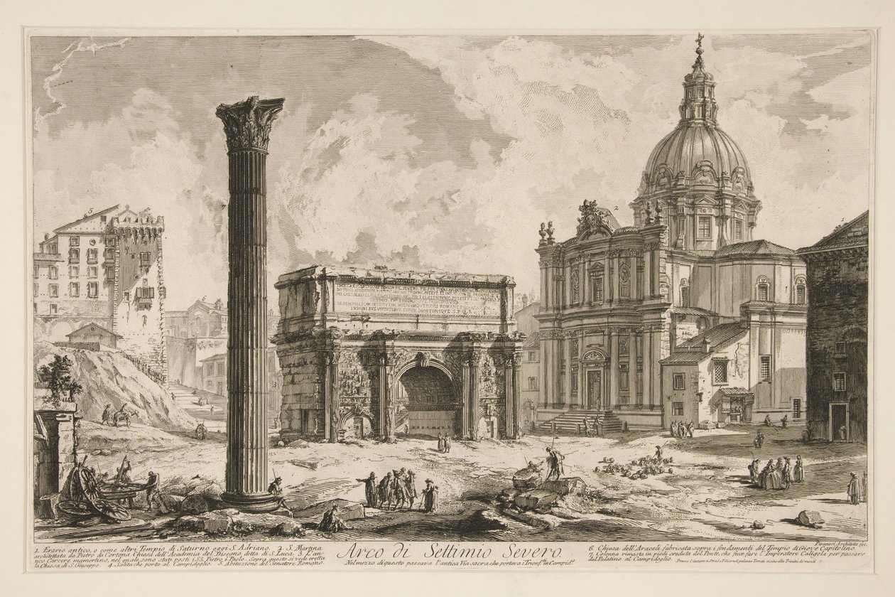Septimius Severus diadalíve, a Vedute di Roma című sorozatból alkotó: Giovanni Battista Piranesi