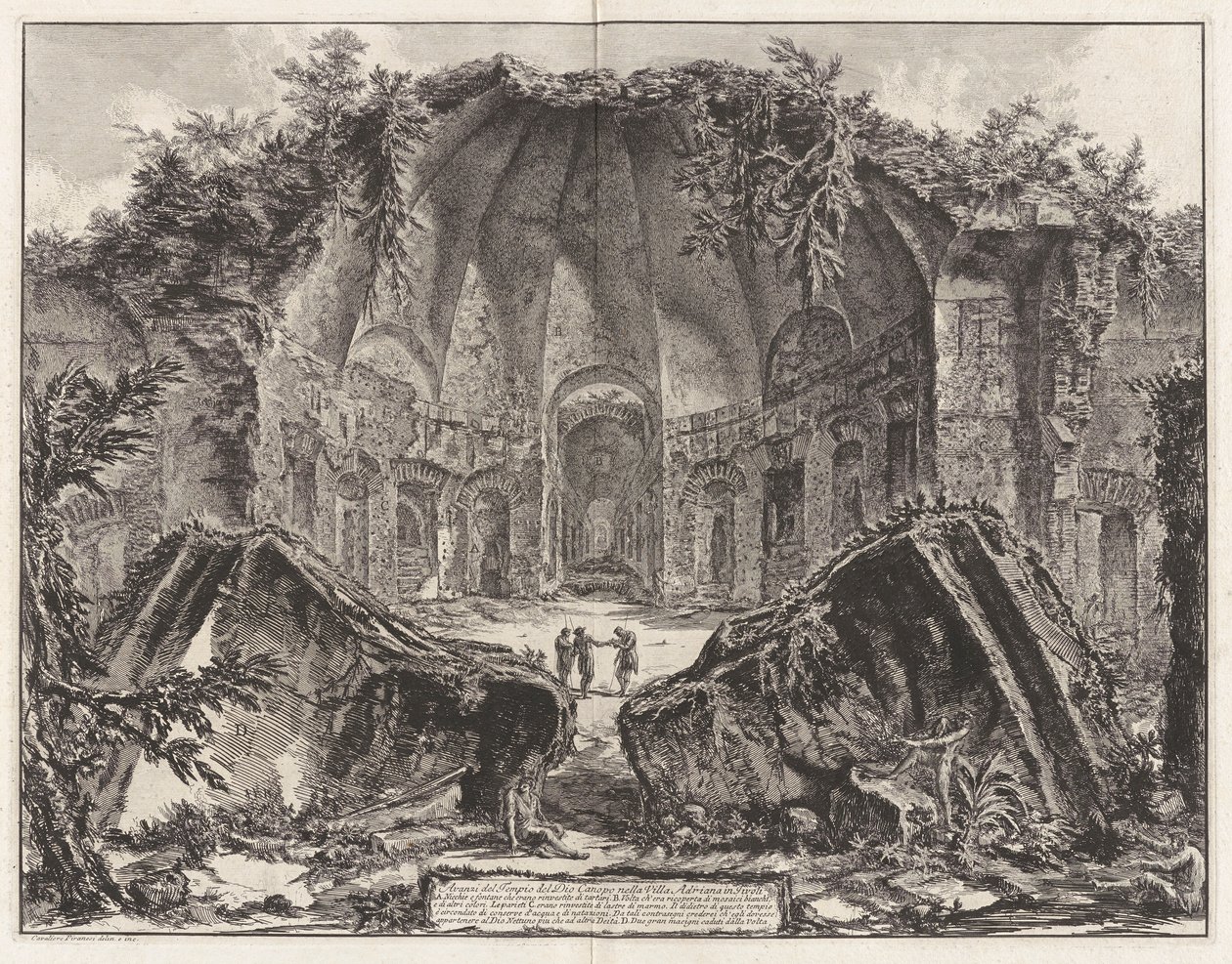 Canopus Isten templomának maradványai Hadrianusnál alkotó: Giovanni Battista Piranesi