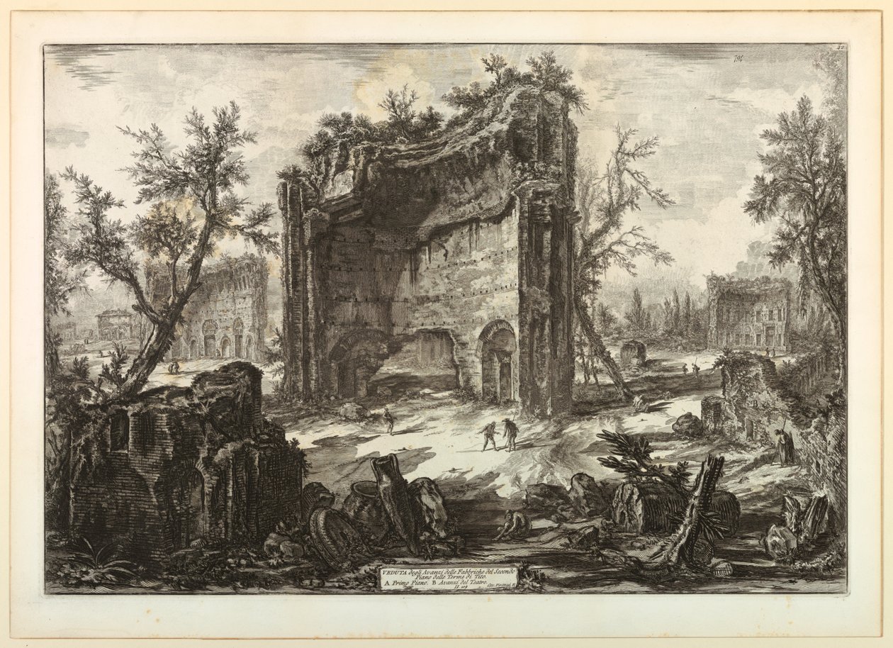 Traianus fürdői alkotó: Giovanni Battista Piranesi