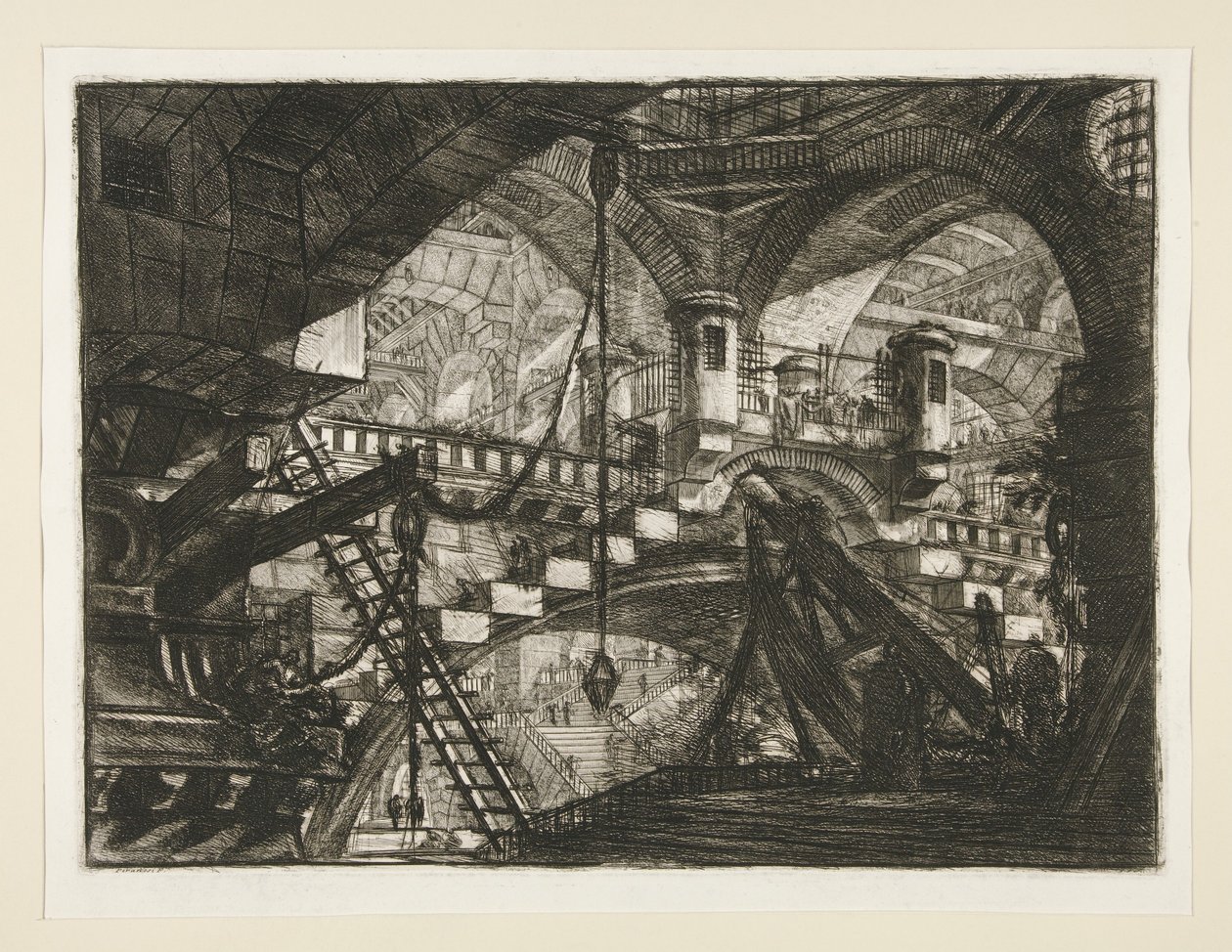 Carceri, XI: A kagylódíszes boltív alkotó: Giovanni Battista Piranesi