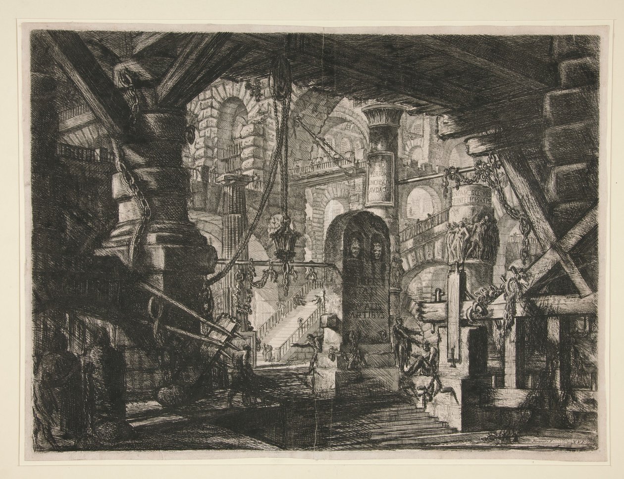 Carceri, XVI: A láncokkal ellátott móló alkotó: Giovanni Battista Piranesi