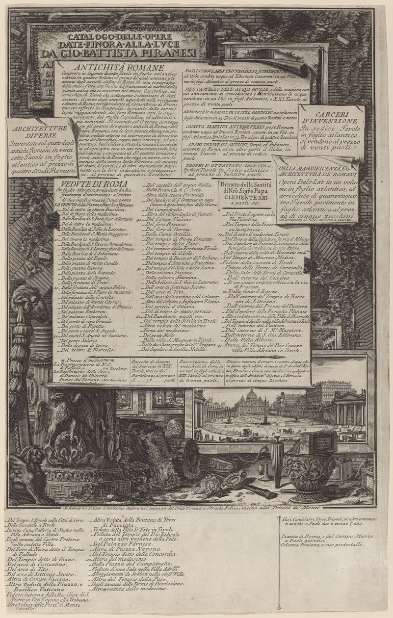 Művek katalógusa alkotó: Giovanni Battista Piranesi