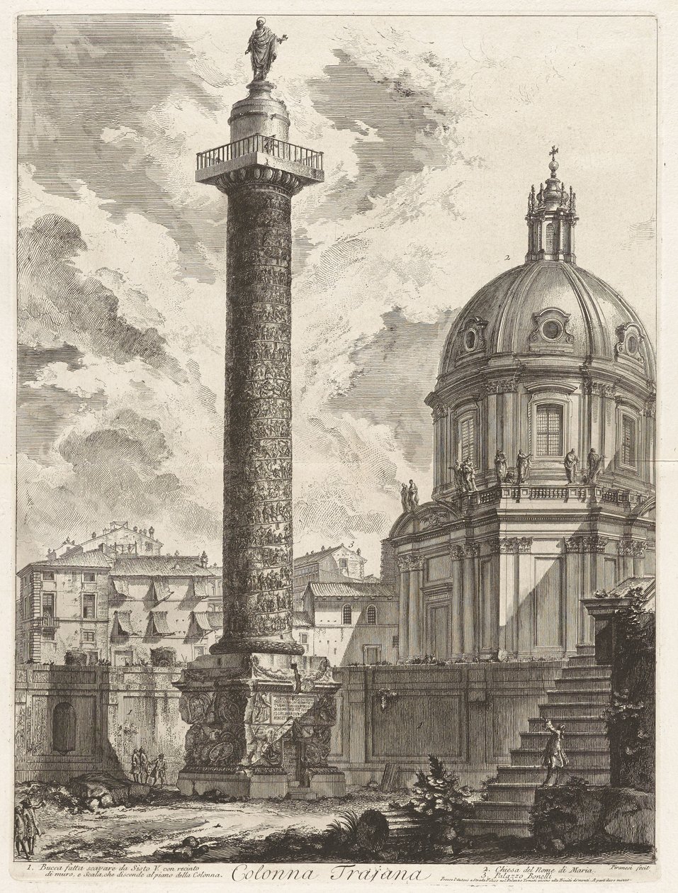 Traianus-oszlop, a Vedute di Roma (Róma látképei) című sorozatból alkotó: Giovanni Battista Piranesi
