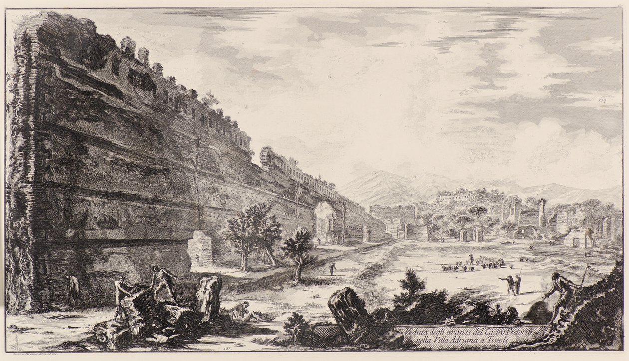 Degli Avanzi Del Castro Pretorio a Hadrianus-villában Tivoliban alkotó: Giovanni Battista Piranesi