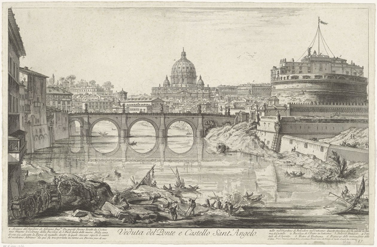 Engelenbrug en Engelenburcht te Róma Kilátás a Ponte-ra és a Castello Sant