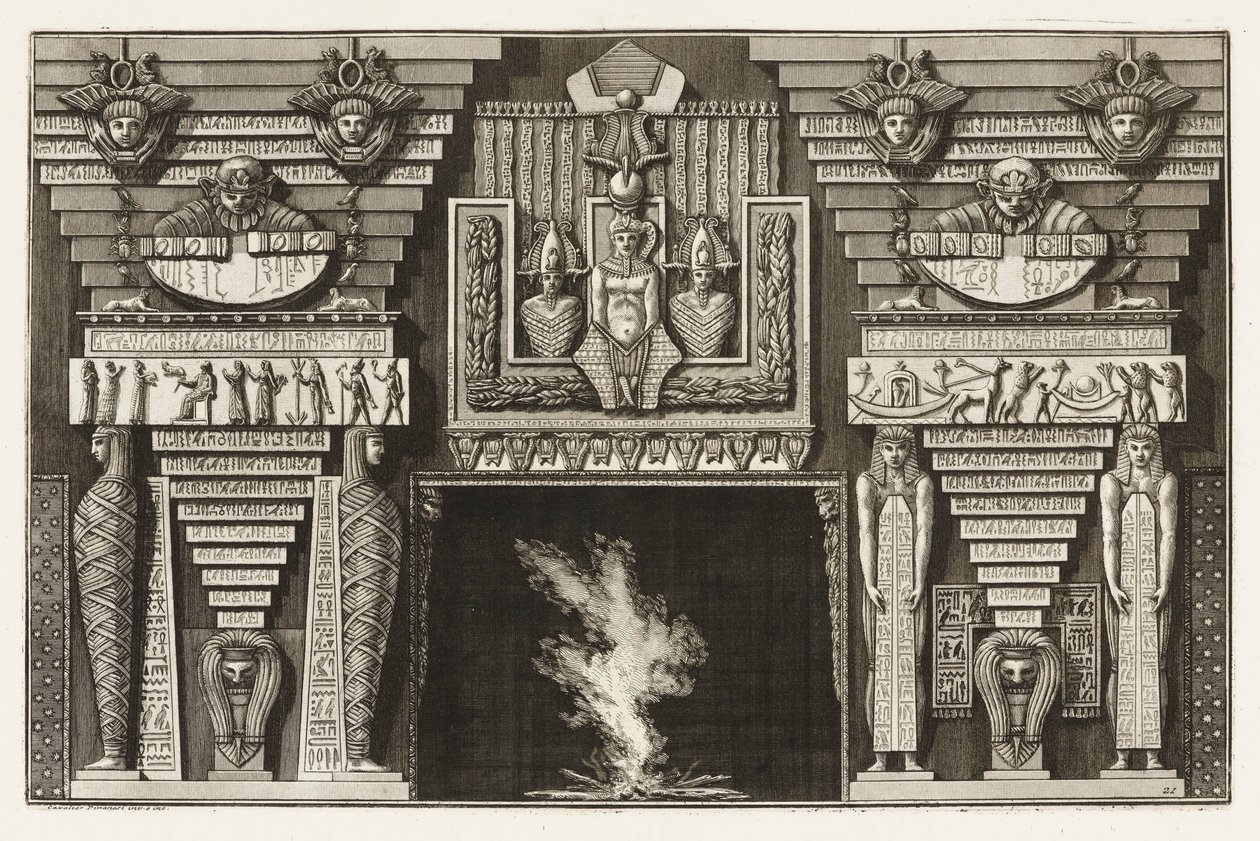 Etruszk kéménydarab, különböző módokon az utak díszítéséig alkotó: Giovanni Battista Piranesi