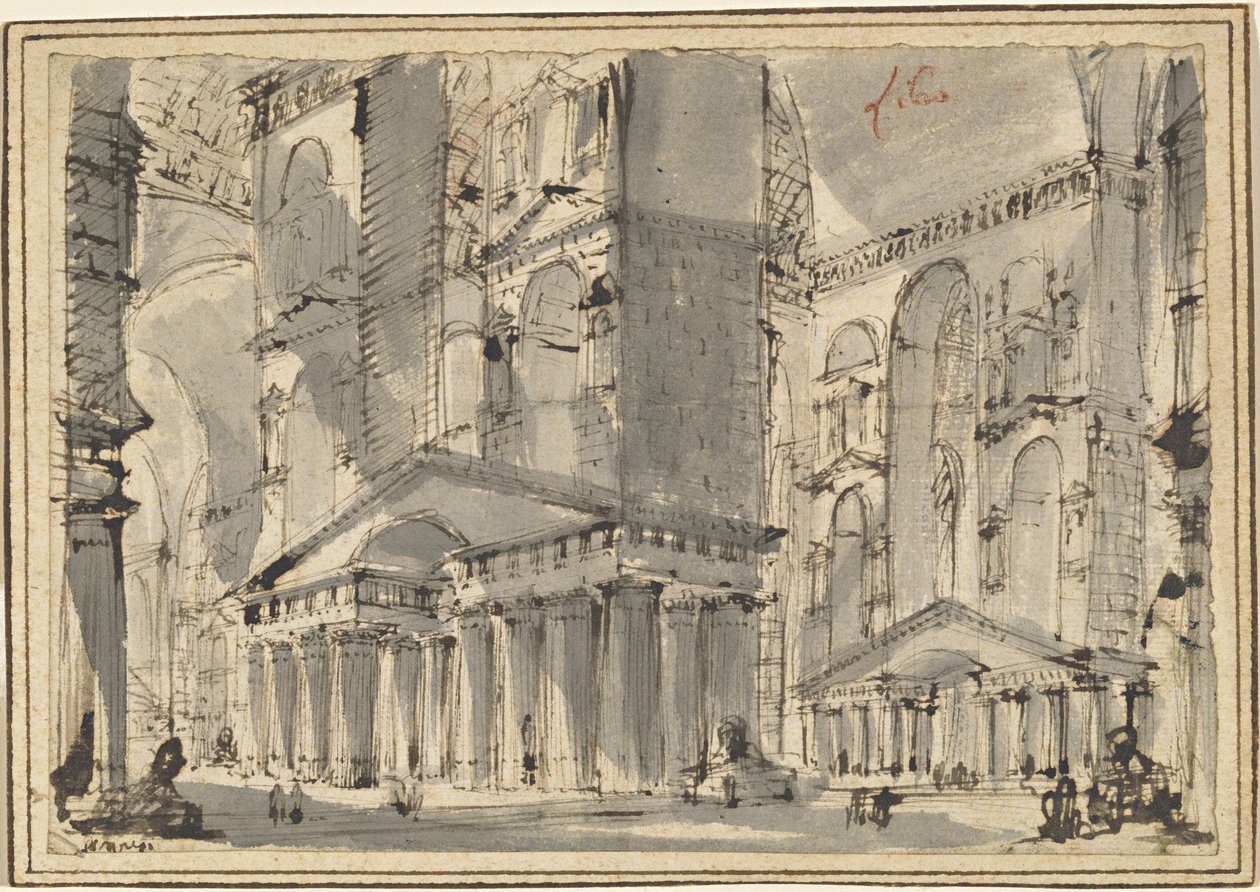 Egy ókori fürdő fantáziája alkotó: Giovanni Battista Piranesi