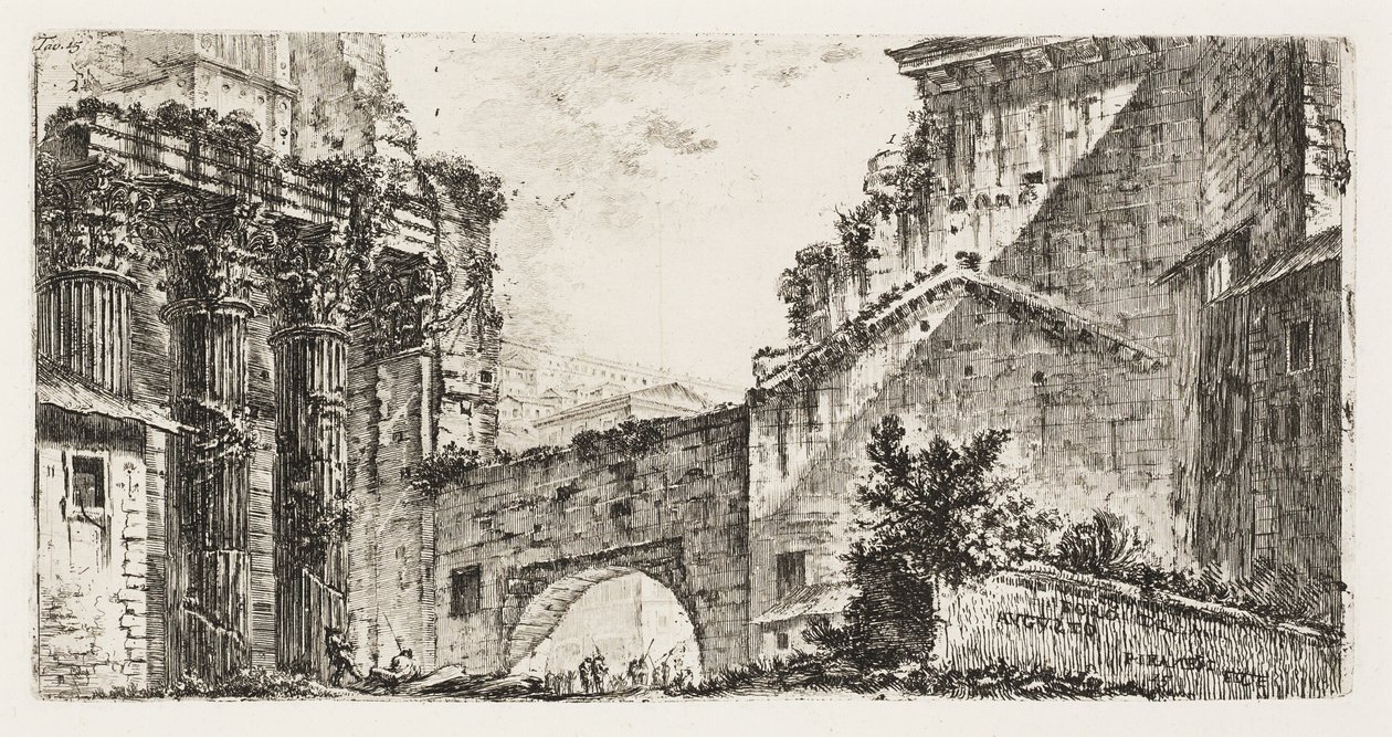 Augustus fóruma, 15. tábla a Diadalívek és más emlékművek néhány kilátásából alkotó: Giovanni Battista Piranesi