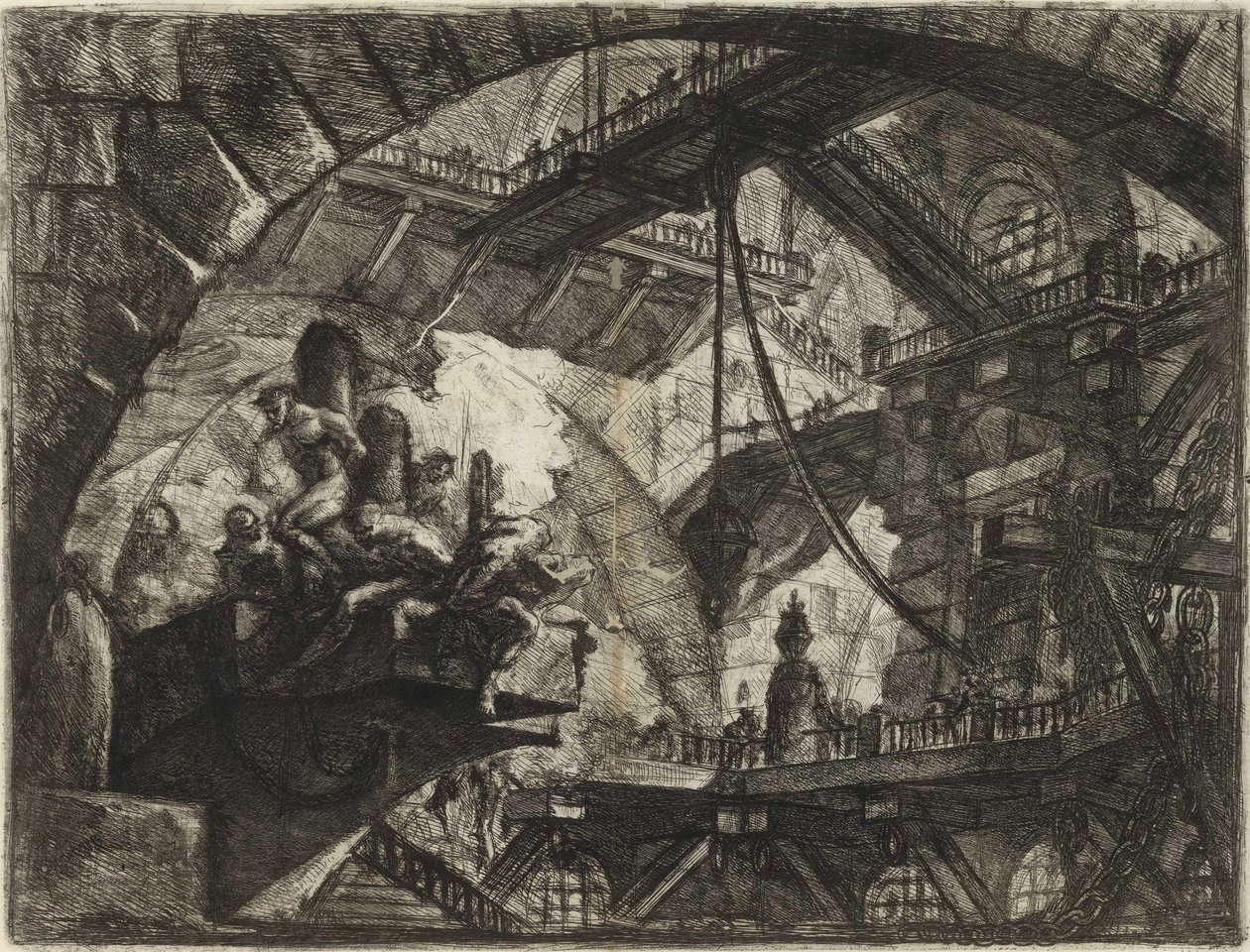 Piranesi, Giovanni Battista (1720-1778) The Imaginary Prisons (The Prisons of Invention) sorozatából. Rézmetszet, 1761 körül, Magángyűjtemény alkotó: Giovanni Battista Piranesi