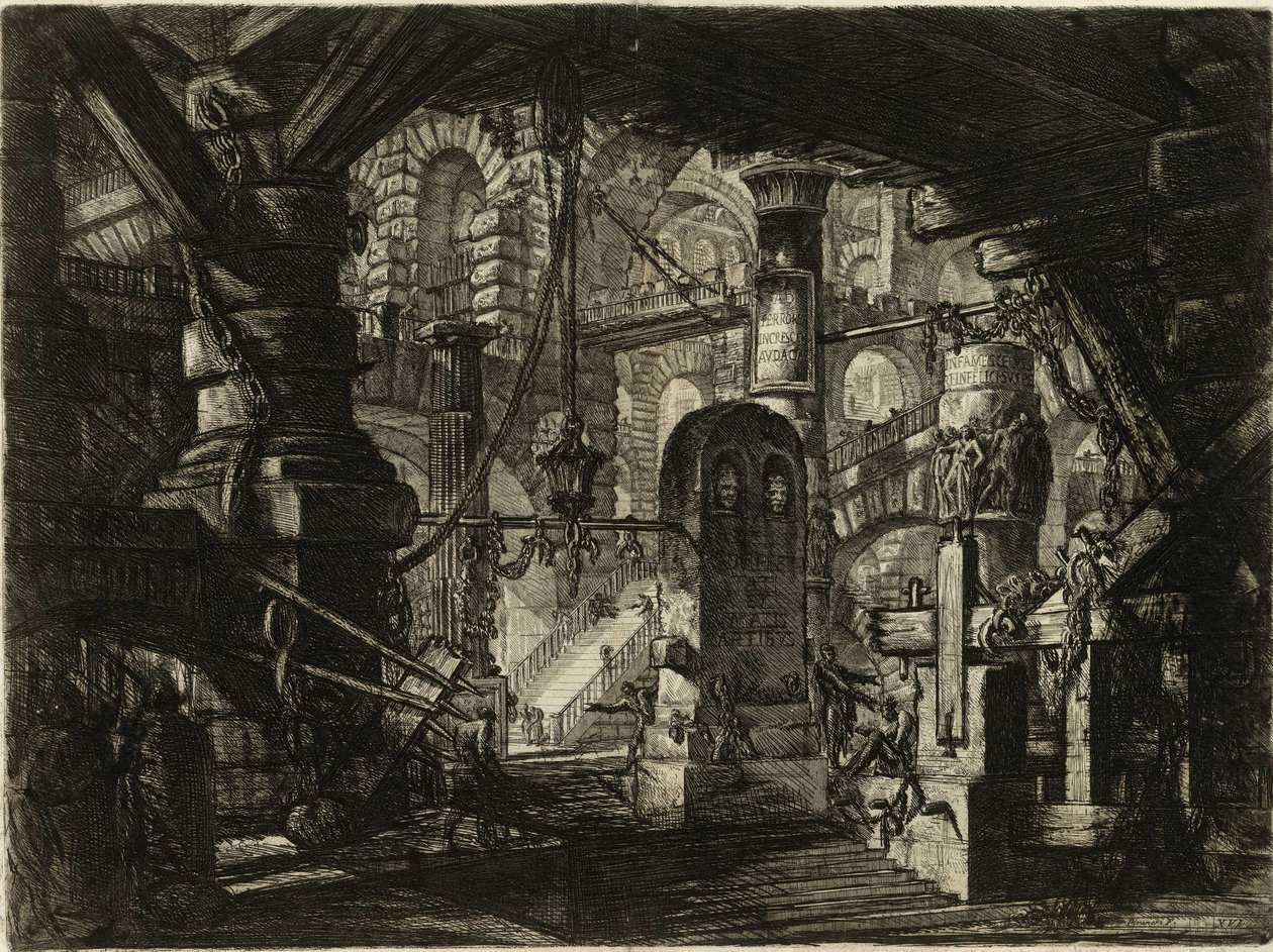 Piranesi, Giovanni Battista (1720-1778) The Imaginary Prisons (The Prisons of Invention) sorozatából. Rézmetszet, 1761 körül, Magángyűjtemény alkotó: Giovanni Battista Piranesi