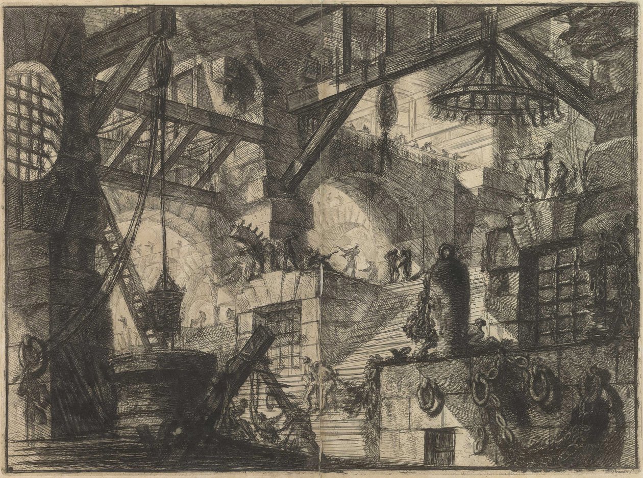 Piranesi, Giovanni Battista (1720-1778) The Imaginary Prisons (The Prisons of Invention) sorozatából. Rézmetszet, 1761 körül, Magángyűjtemény alkotó: Giovanni Battista Piranesi