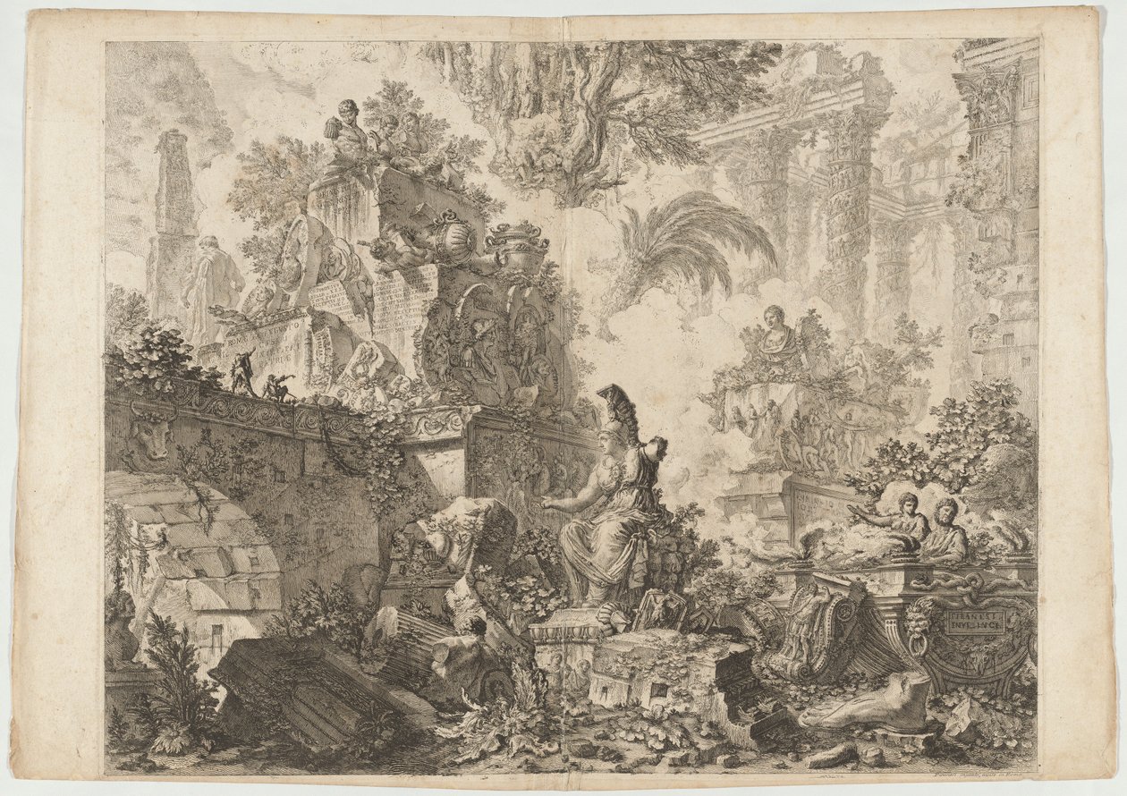 Homlokzat, Minerva szoborral alkotó: Giovanni Battista Piranesi