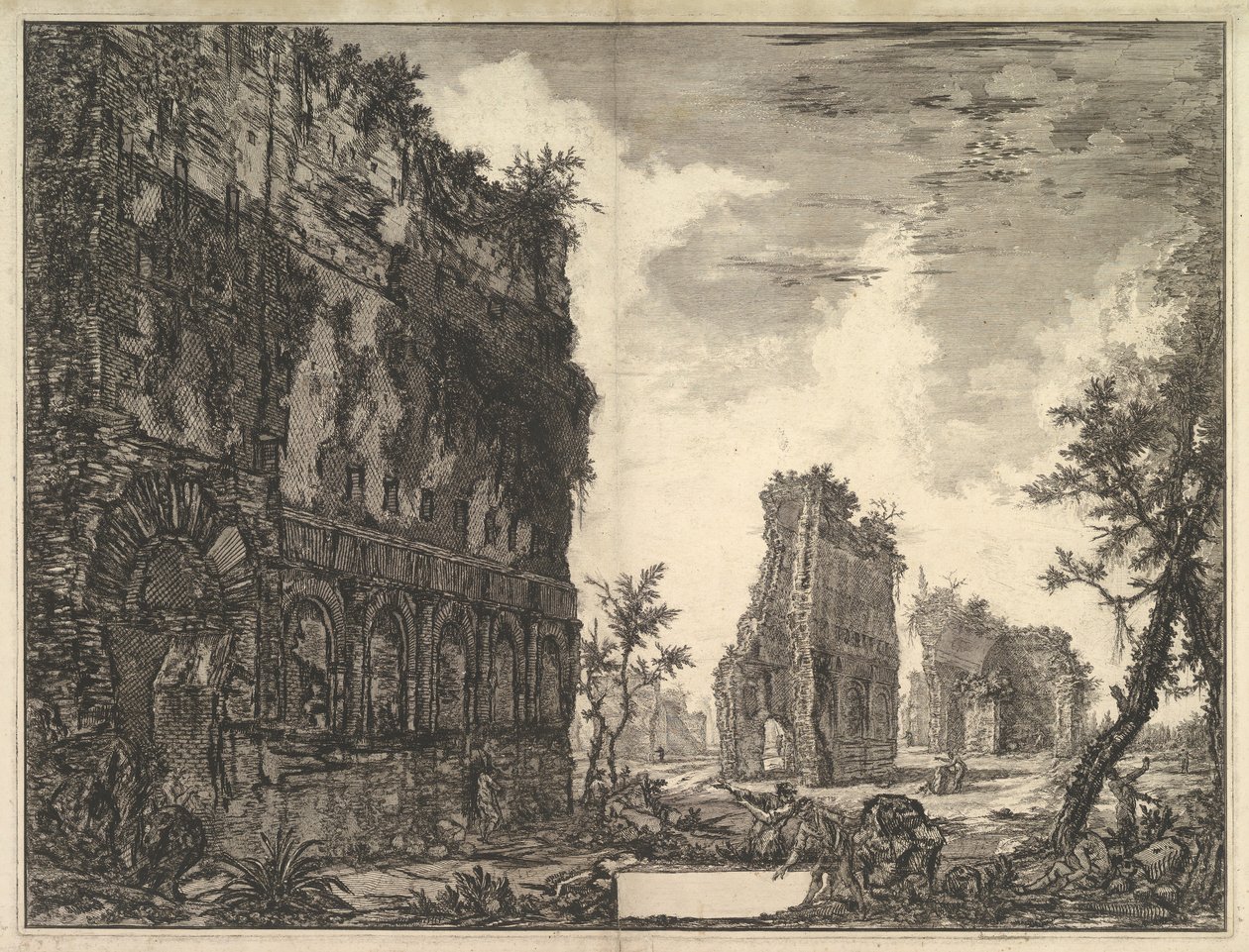 Hadrianus villája: A Piazza Oro Piazza of Gold Kilátás a Circonfe maradványaira ..., kb. 1776. alkotó: Giovanni Battista Piranesi