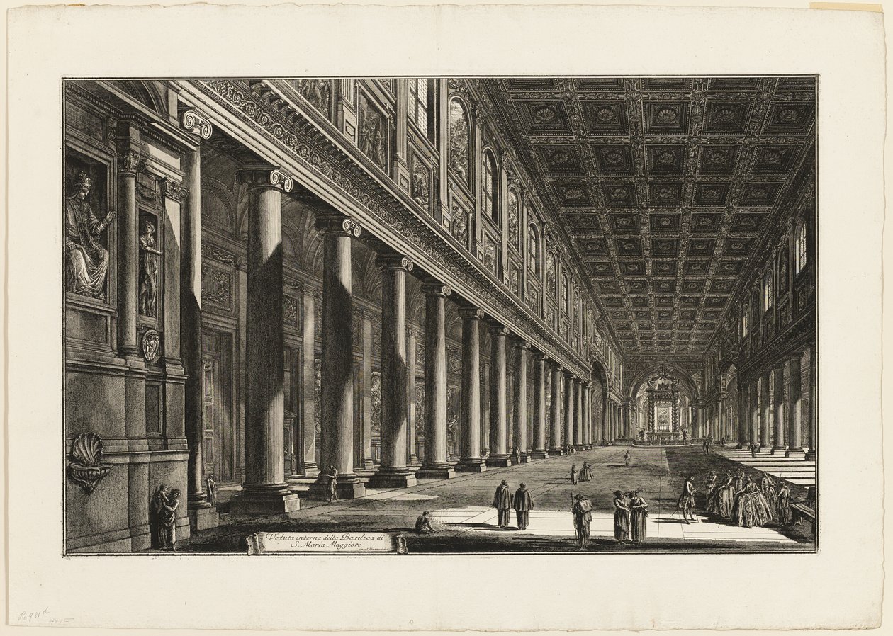 A S. Maria Maggiore-bazilika belső nézete a Római kilátásból alkotó: Giovanni Battista Piranesi