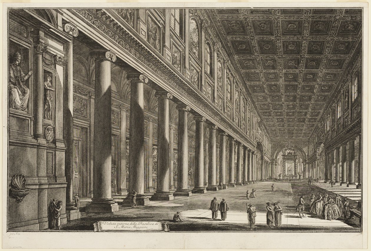 A S. Maria Maggiore-bazilika belső nézete a Római kilátásból alkotó: Giovanni Battista Piranesi