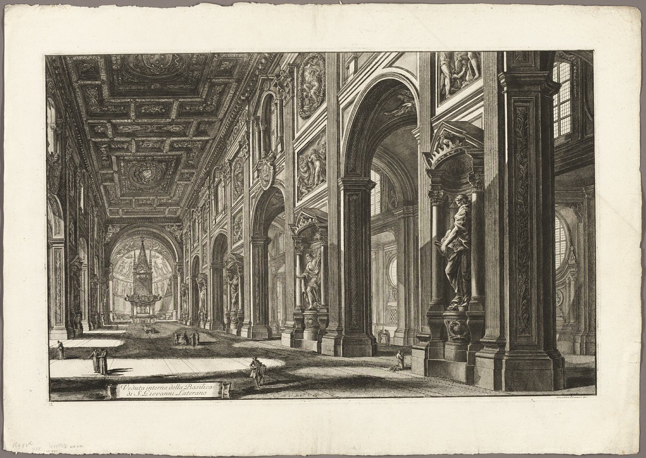 A Lateráni Szent János-bazilika belső nézete a Római kilátásból alkotó: Giovanni Battista Piranesi