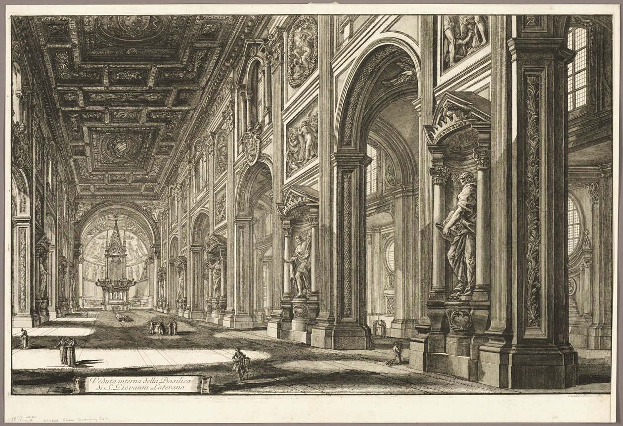 A Lateráni Szent János-bazilika belső nézete a Római kilátásból alkotó: Giovanni Battista Piranesi