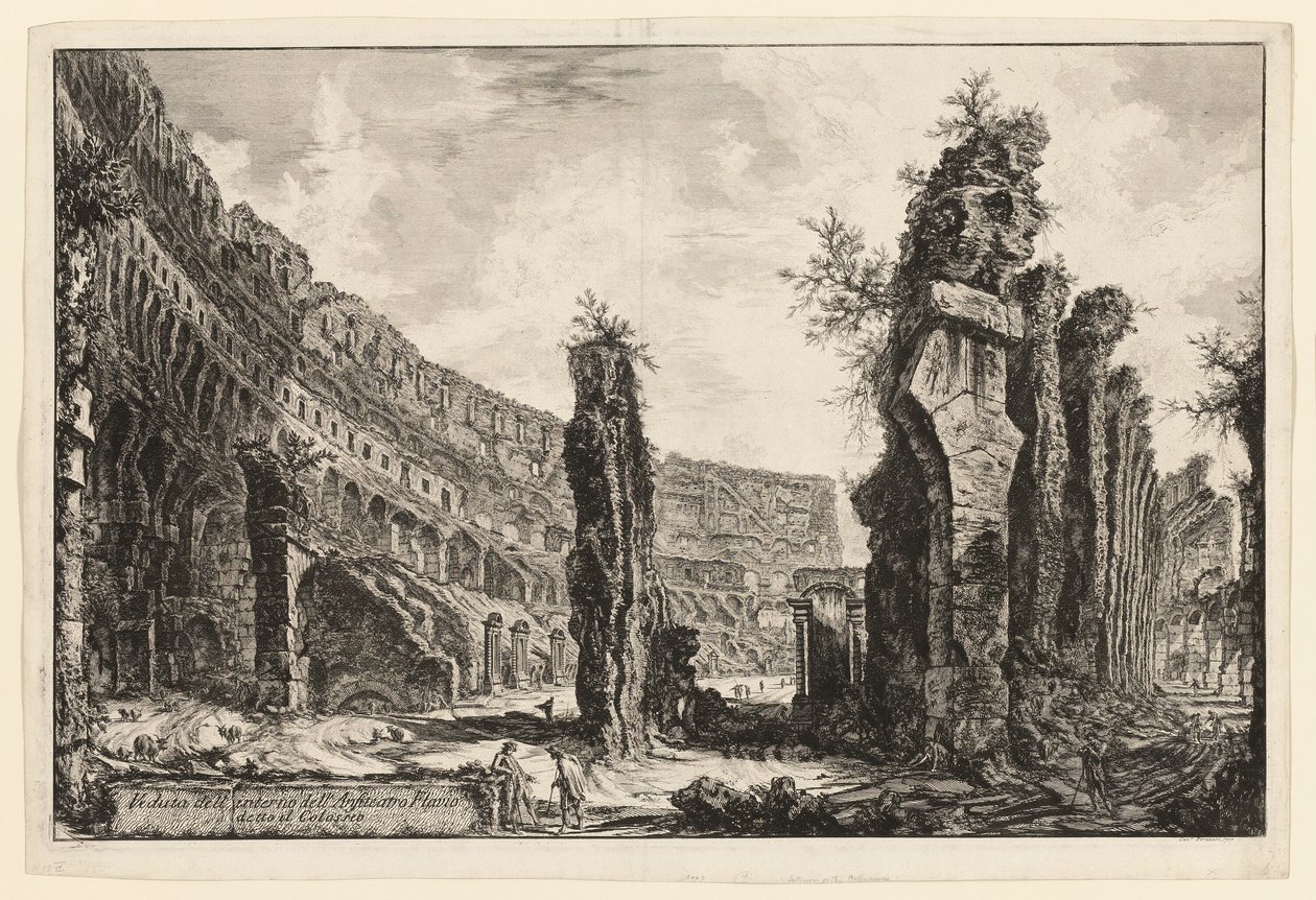 A Colosseum belső nézete a Római kilátásból alkotó: Giovanni Battista Piranesi