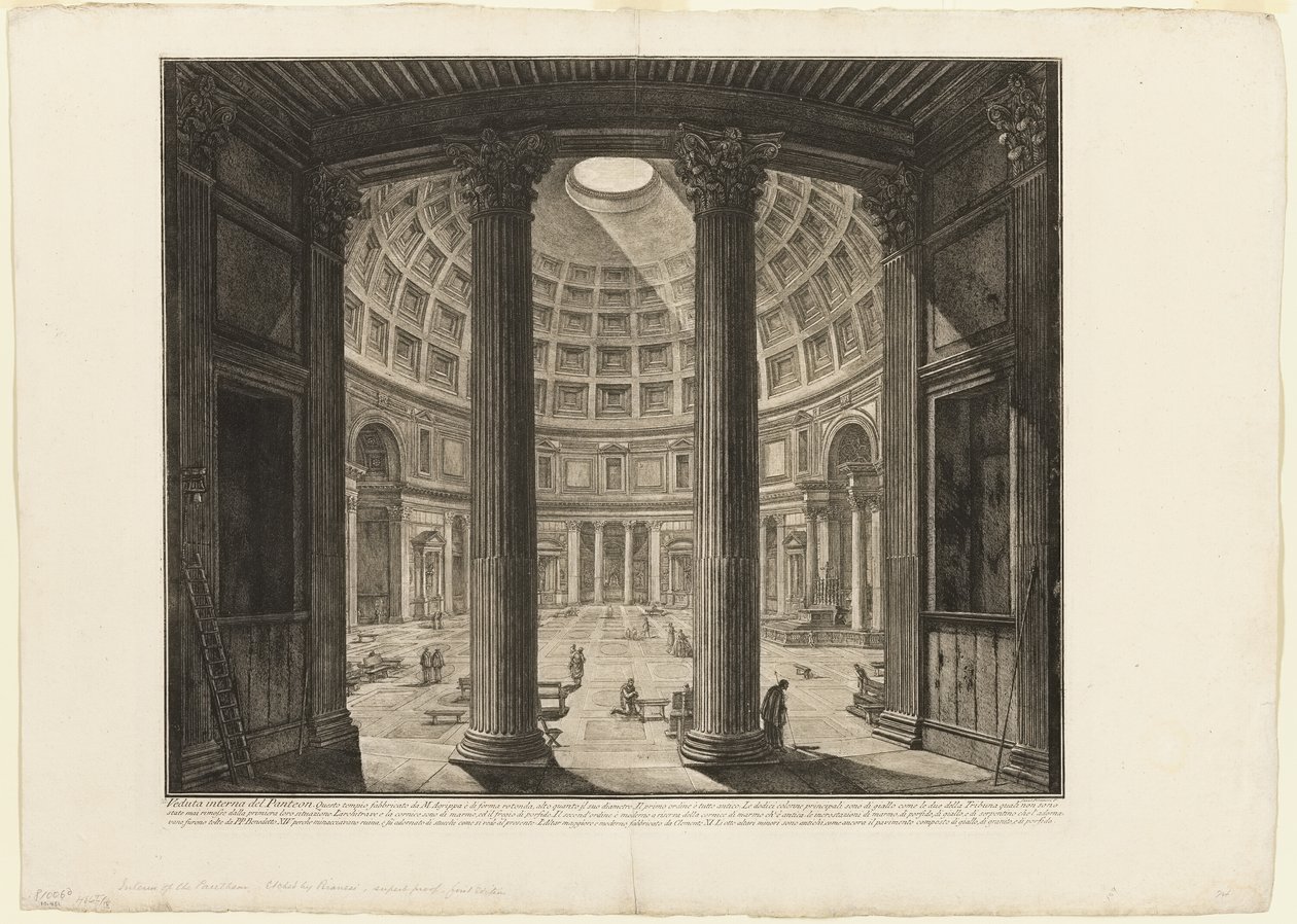 A Pantheon belső nézete a Római kilátásból alkotó: Giovanni Battista Piranesi