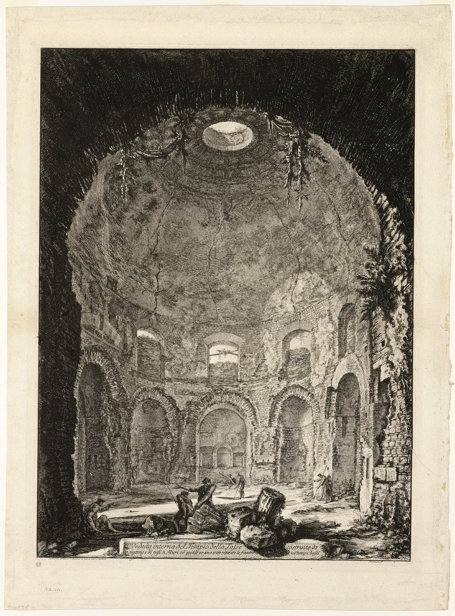 Az úgynevezett Tempio della Tosse [A köhögés temploma] belső képe, a Római kilátásból alkotó: Giovanni Battista Piranesi