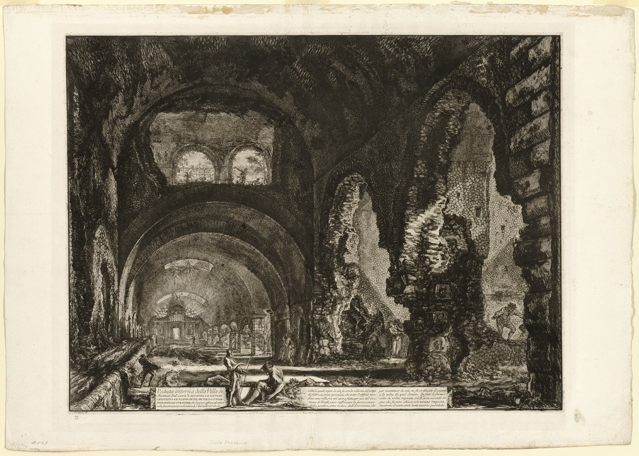 A Maecenas villája belső nézete a Római kilátásból alkotó: Giovanni Battista Piranesi