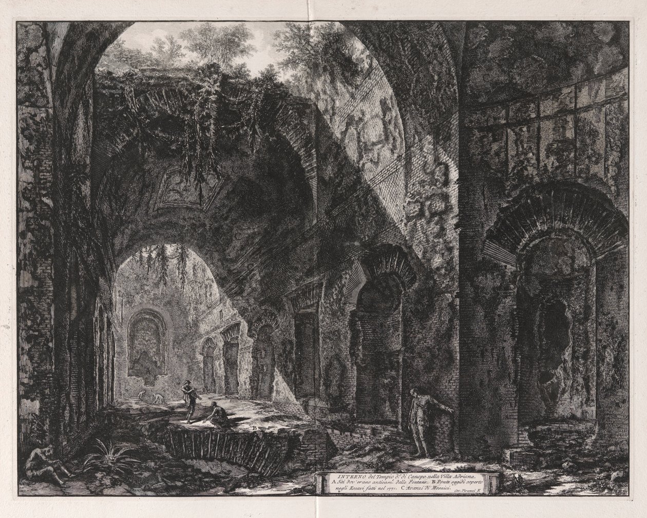 Canopus templomának belseje Hadrianus villájában (a Hadrianusnál Canopusnak mondott templom belseje alkotó: Giovanni Battista Piranesi