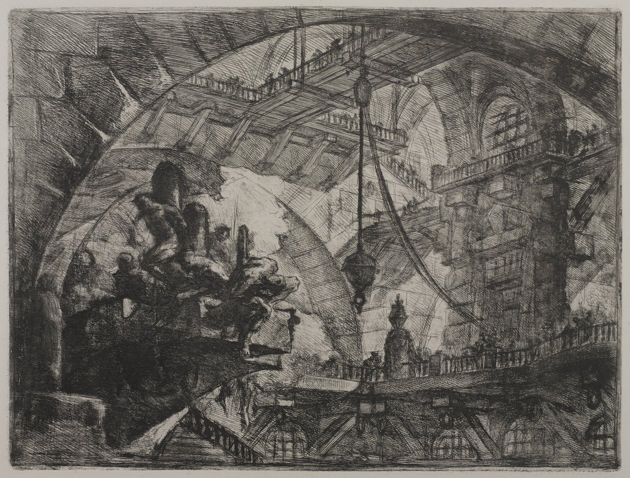 Invenzioni Capric di Carceri; Hind 13, First State of Three, 1749 körül (rézkarc fektetett papírra) alkotó: Giovanni Battista Piranesi