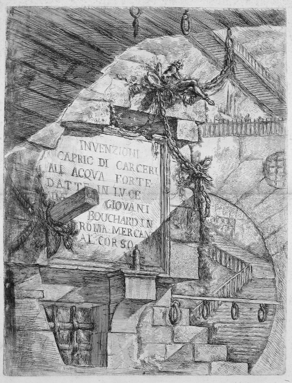 A találmányok börtönei, I. tábla: címlap alkotó: Giovanni Battista Piranesi