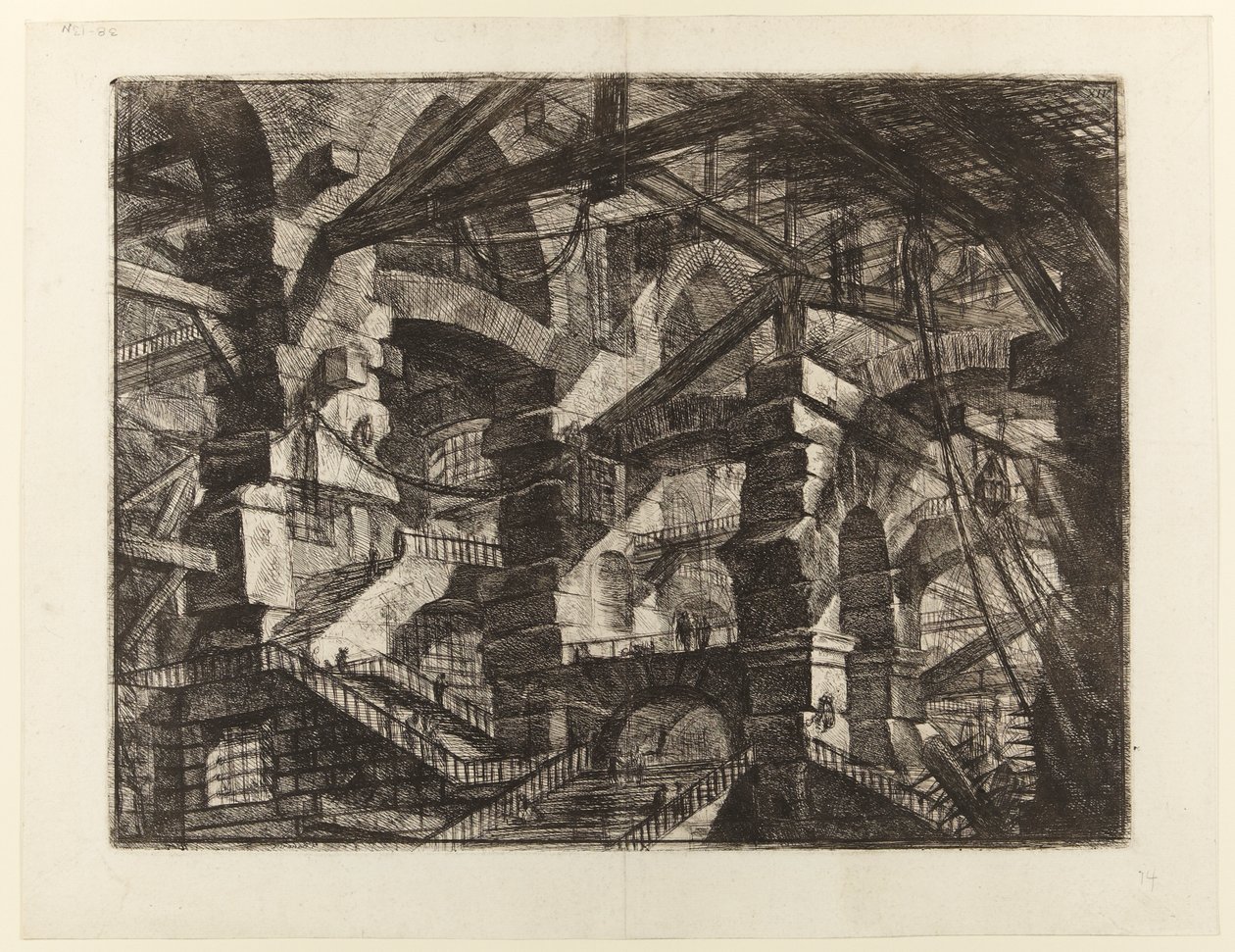 A találmányok börtönei, XIV. tábla: A gótikus boltozat alkotó: Giovanni Battista Piranesi