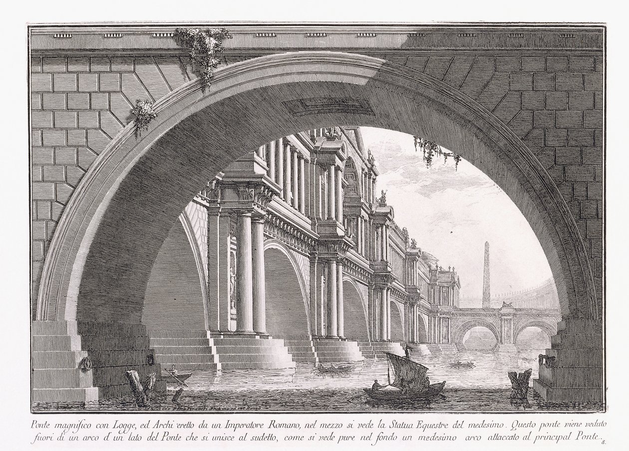 Csodálatos híd loggiával alkotó: Giovanni Battista Piranesi