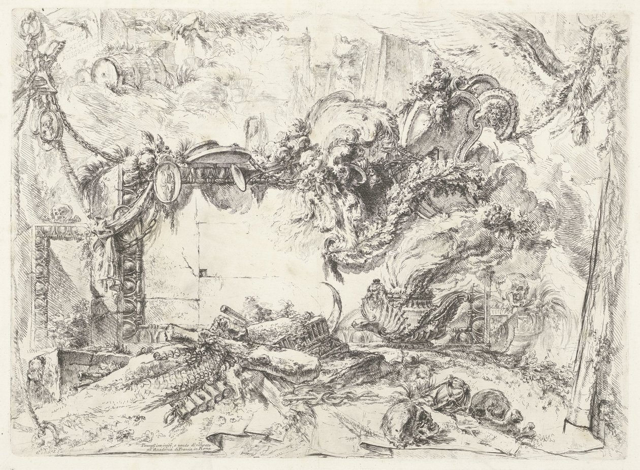 Monumenteel tabletta Dekoratív szeszélyek (korábbi sorozatcím) Groteszkek (sorozat címe) alkotó: Giovanni Battista Piranesi