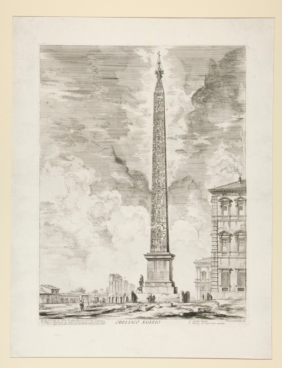Egyiptomi obeliszk, a Róma kilátásaiból alkotó: Giovanni-Battista Piranesi