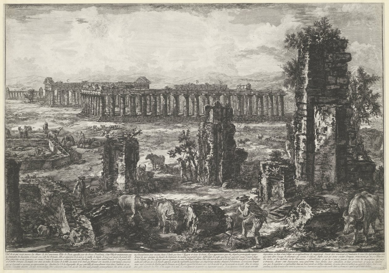 Ősi városfal és templomok Paestumban Vue de ce qui reste encore des Murs A. de l
