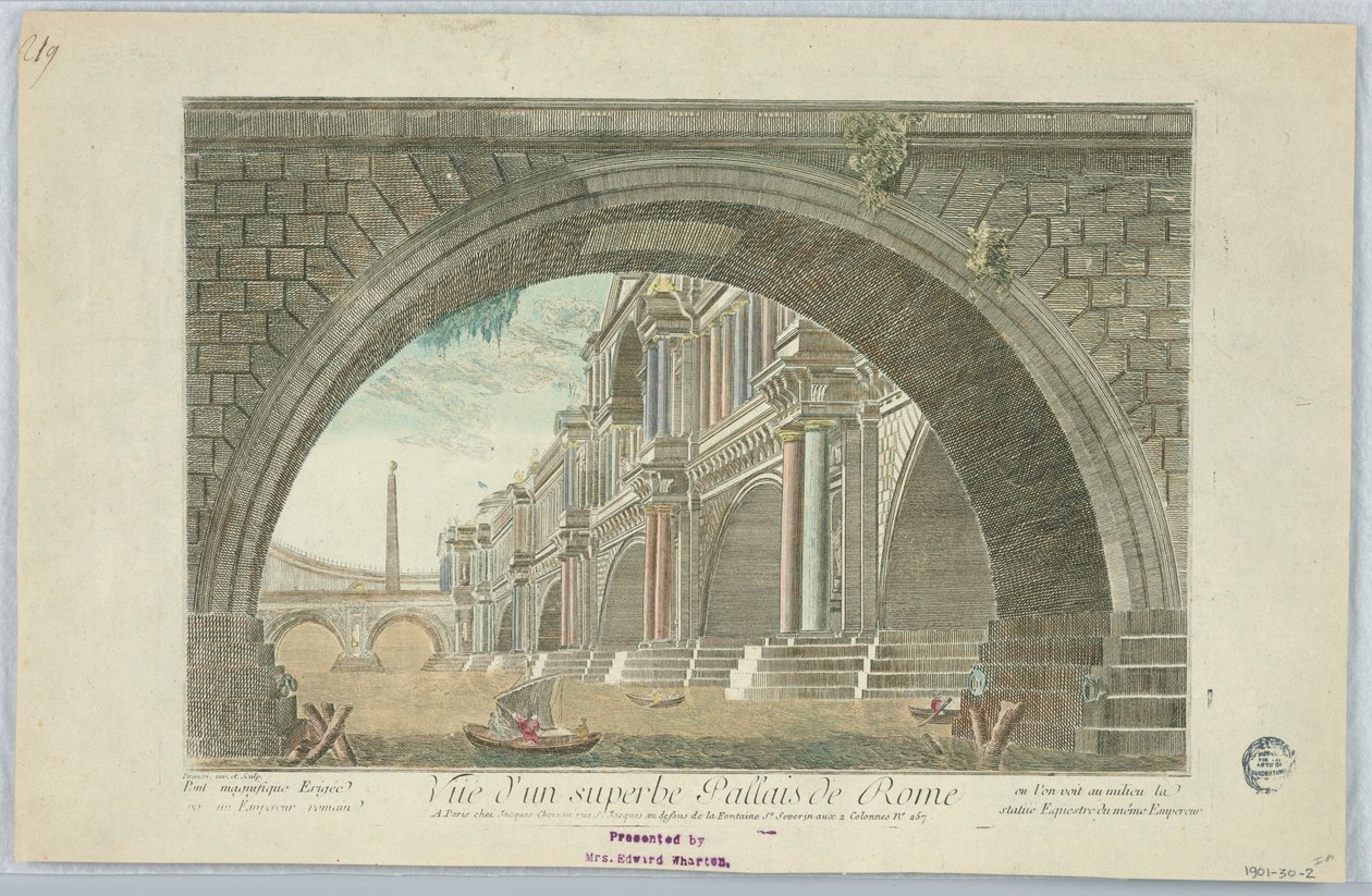 Peep-show, kilátás egy nagyszerű Pallaisra Rómában alkotó: Giovanni Battista Piranesi