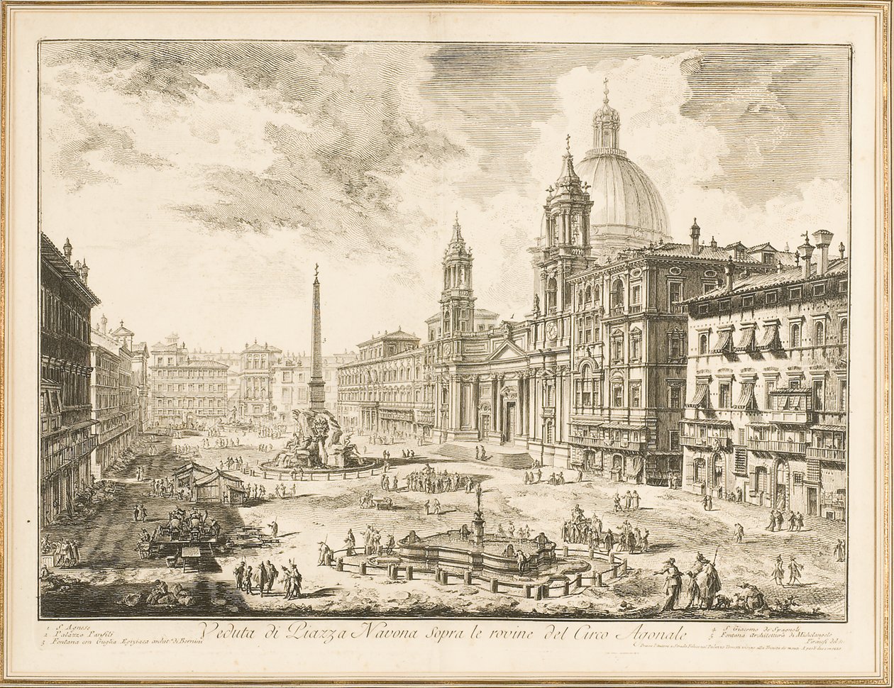 Piazza Navona, tányér a "Views of Rome"-ból alkotó: Giovanni Battista Piranesi