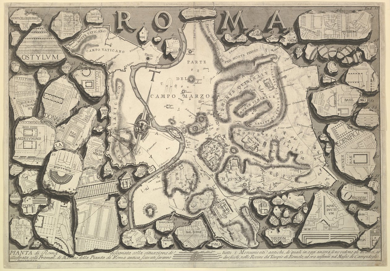 Róma terve..., Le Antichità Romane Romane Antiquities, kb. 1756. alkotó: Giovanni Battista Piranesi