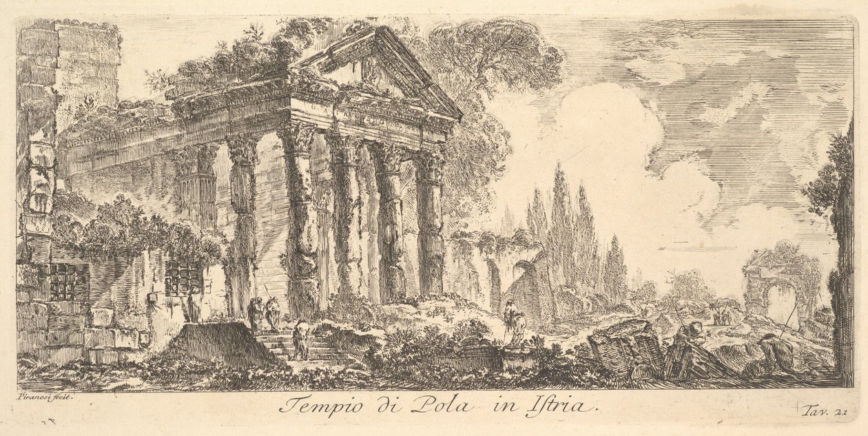 21. tábla: Pula temploma Isztrián Pula temploma Isztrián, kb. 1748. alkotó: Giovanni Battista Piranesi