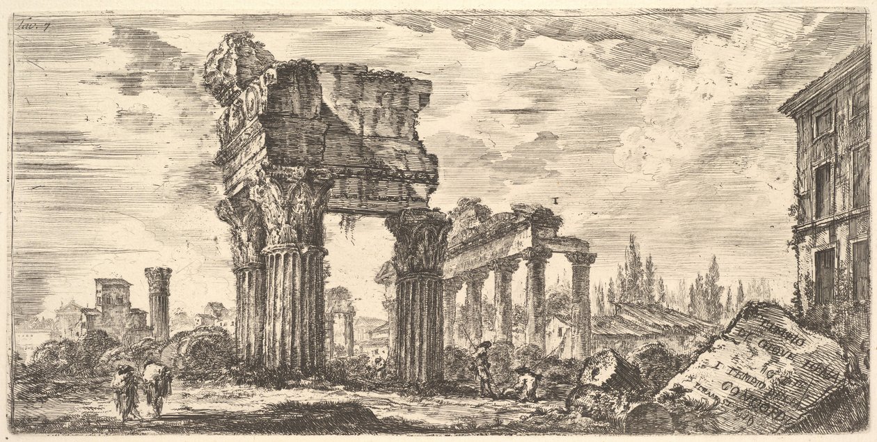 7. tábla: Jupiter Tonans temploma Jupiter a Mennydörgő. 1. Egyetértés temploma. Hőmérséklet..., kb. 1748. alkotó: Giovanni-Battista Piranesi