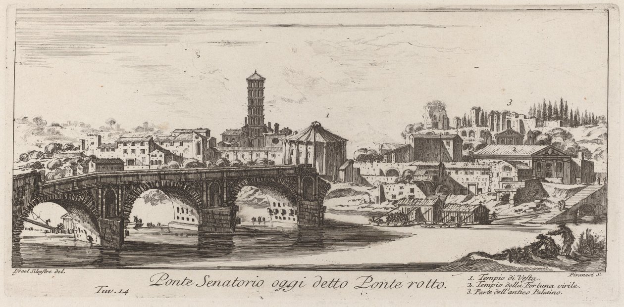 A Ponte Senatorio ma Ponte Rotto néven szerepel alkotó: Giovanni Battista Piranesi
