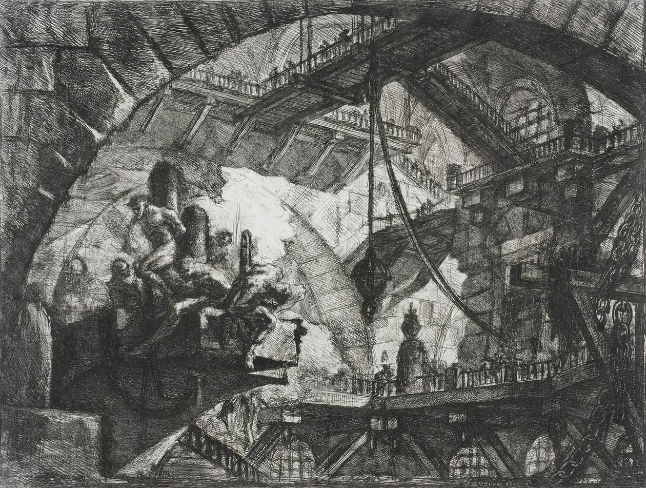 Foglyok egy kiugró emelvényen alkotó: Giovanni Battista Piranesi