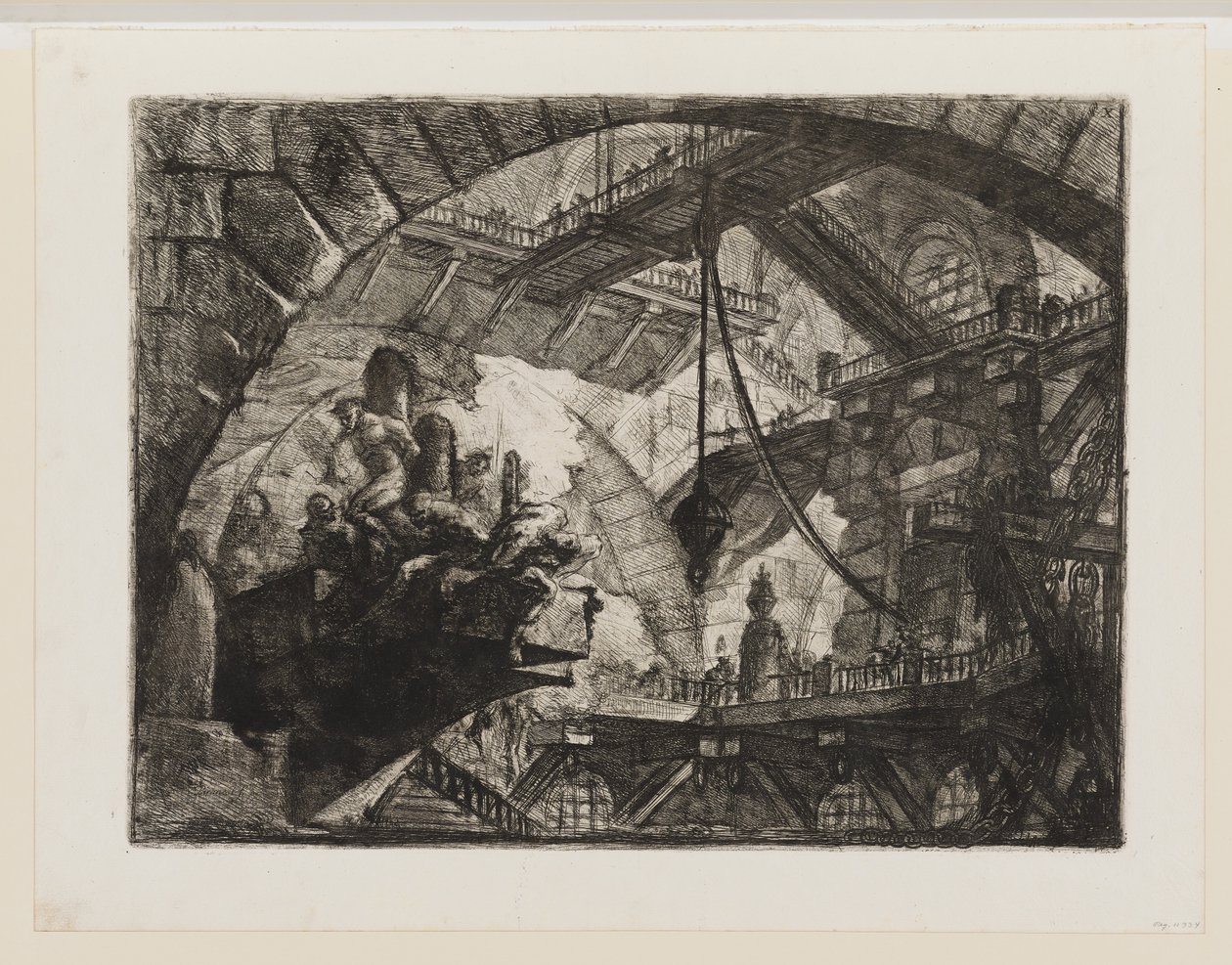 Foglyok egy kiugró emelvényen alkotó: Giovanni Battista Piranesi