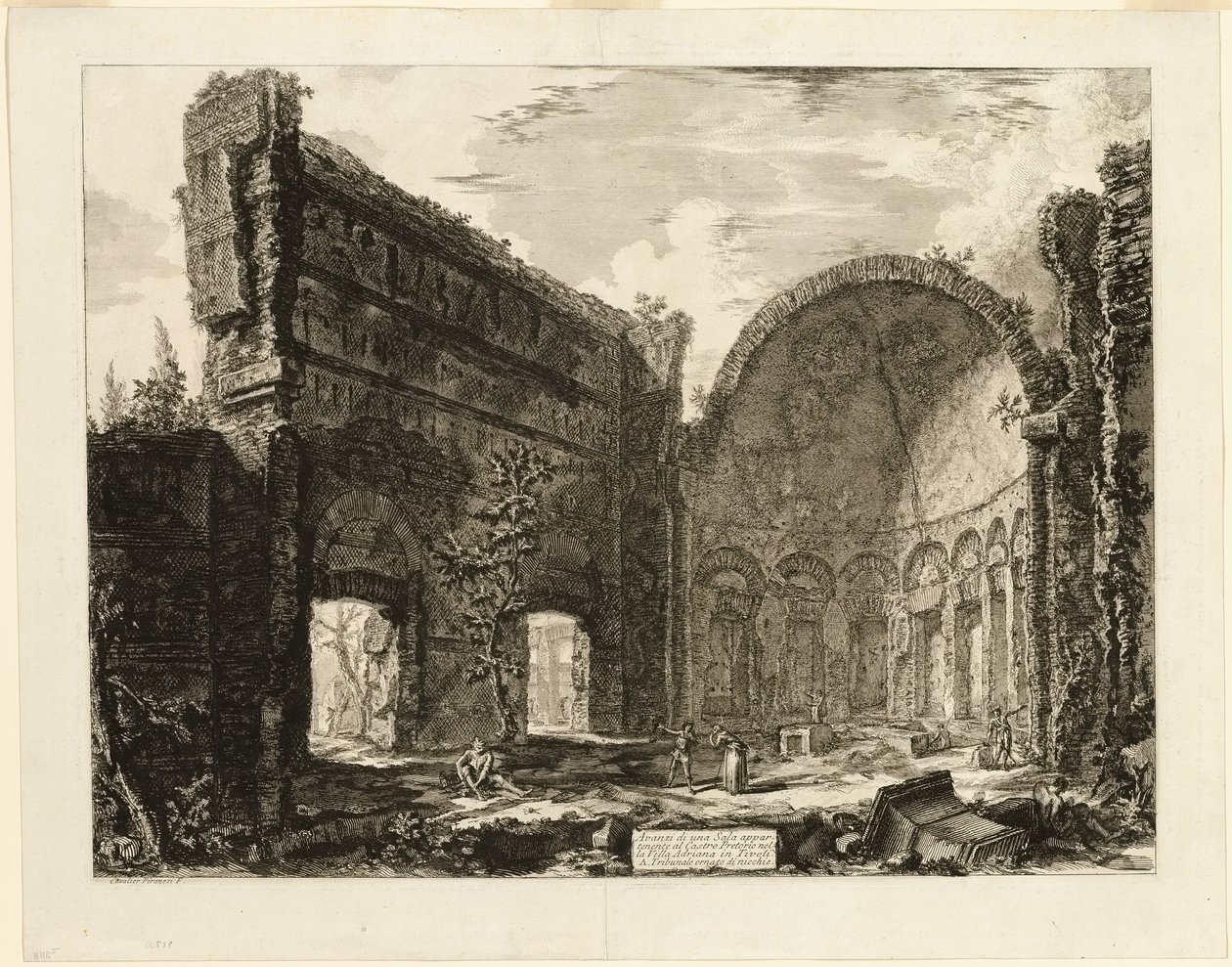 A Hadrianus-villa prétori erődjéhez tartozó helyiség maradványai, Tivoli, a Views of Rome (Róma látképei) című filmből. alkotó: Giovanni Battista Piranesi