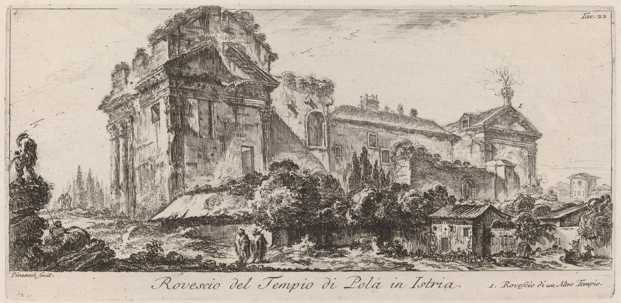 Az isztriai pólai templom hátoldala alkotó: Giovanni Battista Piranesi