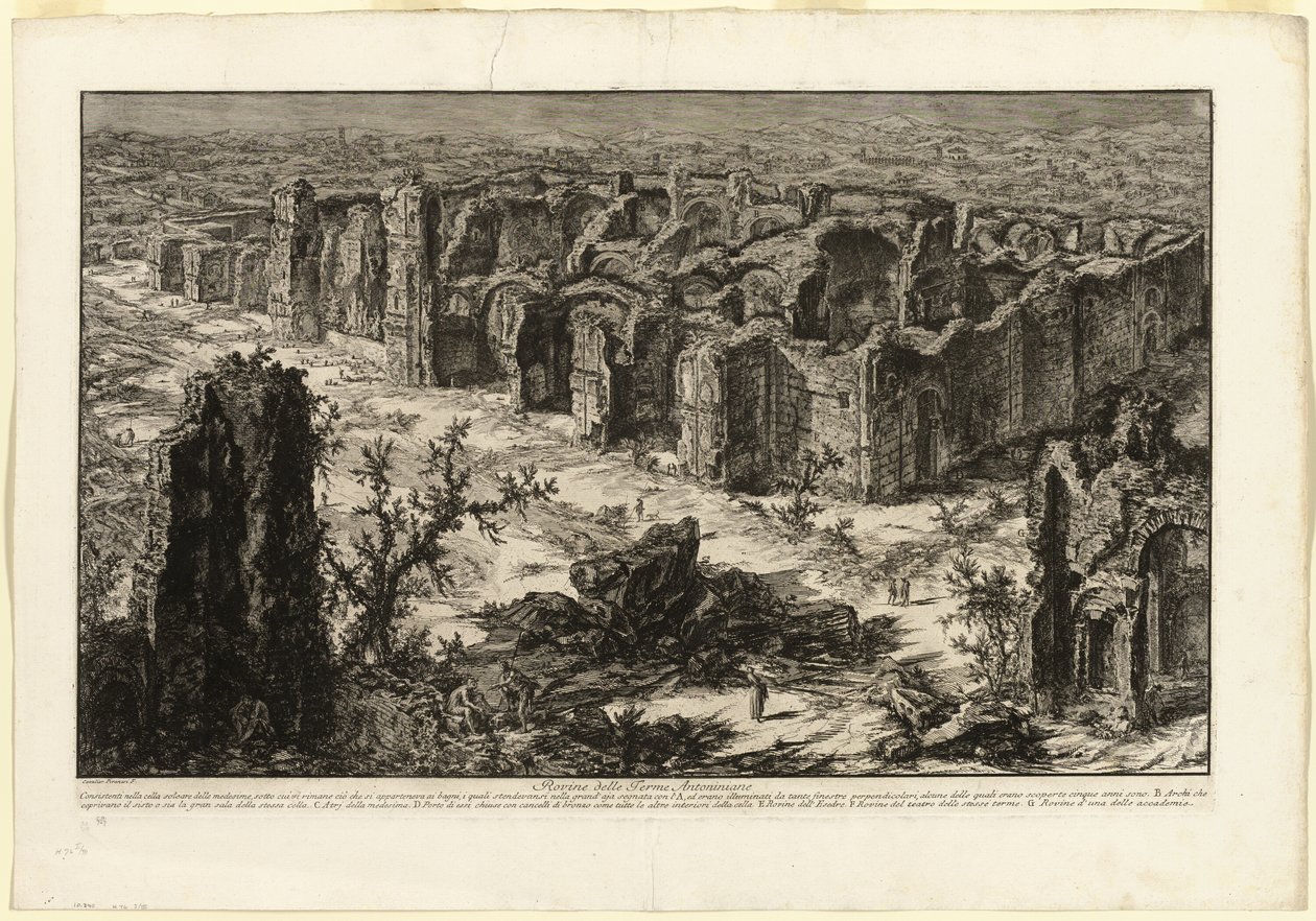 Az Antoninus-fürdő romjai [Caracalla fürdői], a Római kilátásból alkotó: Giovanni Battista Piranesi