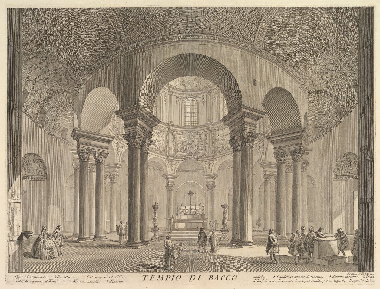 S. Constanza tévesen Bacchus templomának nevezte S ... sírjának belső képe, kb. 1756. alkotó: Giovanni Battista Piranesi